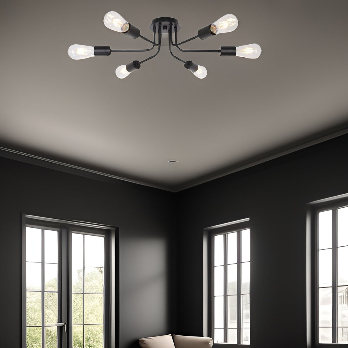 Sleek Sputnik Ceiling Chandelier