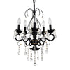 Radiant Vintage Crystal Chandelier - Matte Black & Gold Elegance