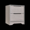 Chic Grey Wood Nightstand with Double Drawers