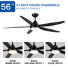 Sleek LED Ceiling Fan with Black Blades