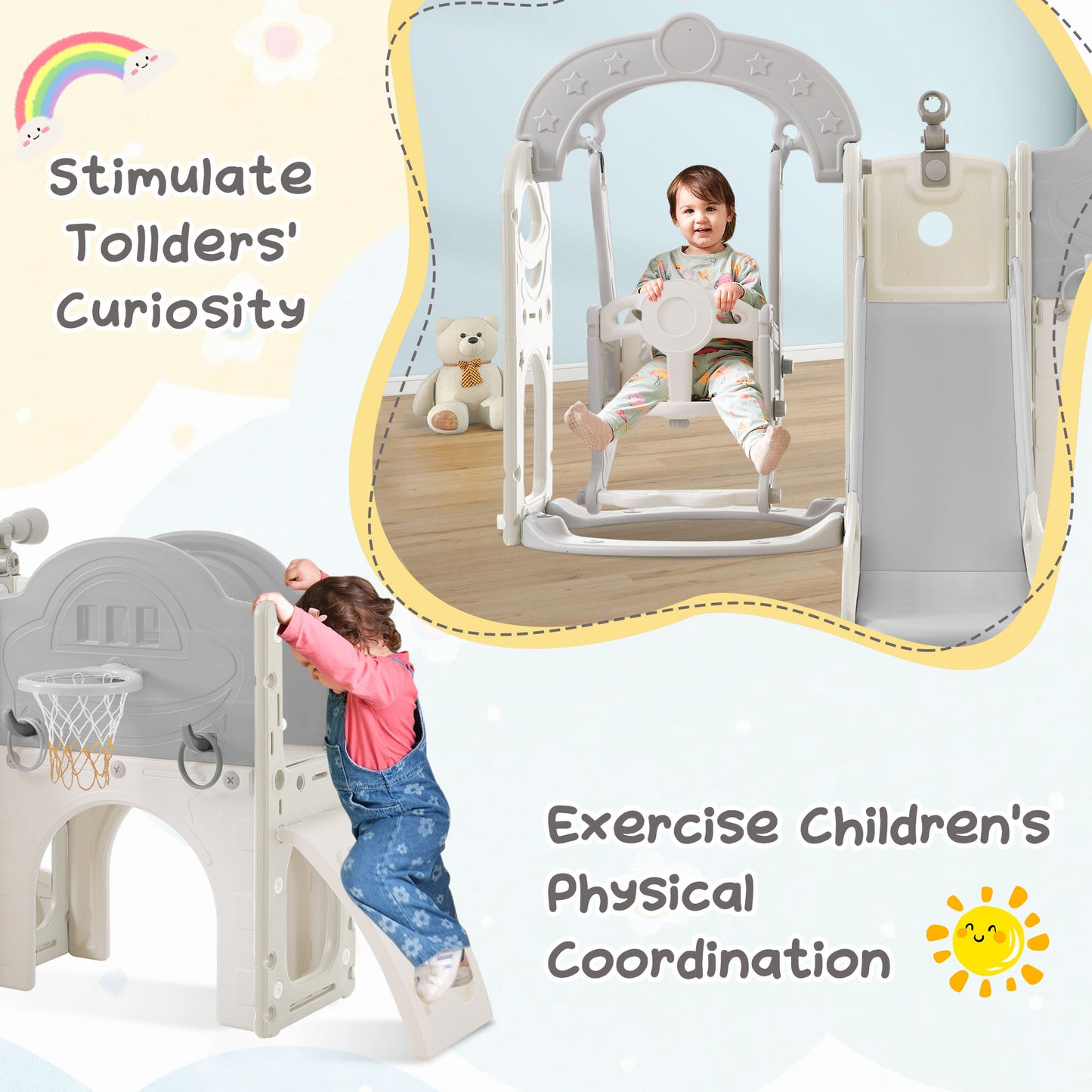 Ultimate Kids Playset: Slide, Swing, and Climb Fun!