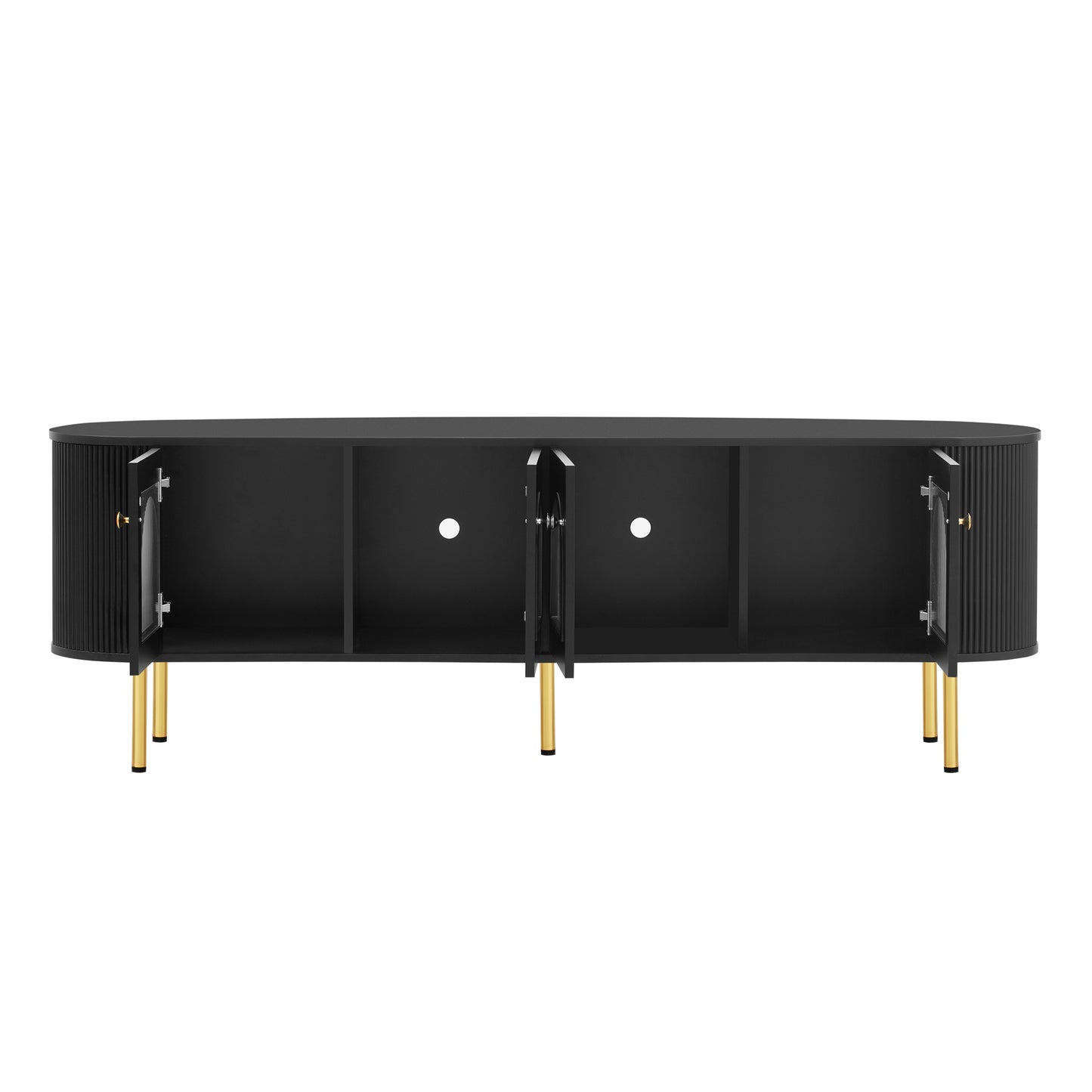 Sleek Black TV Stand with Modern Style and Ample Storage