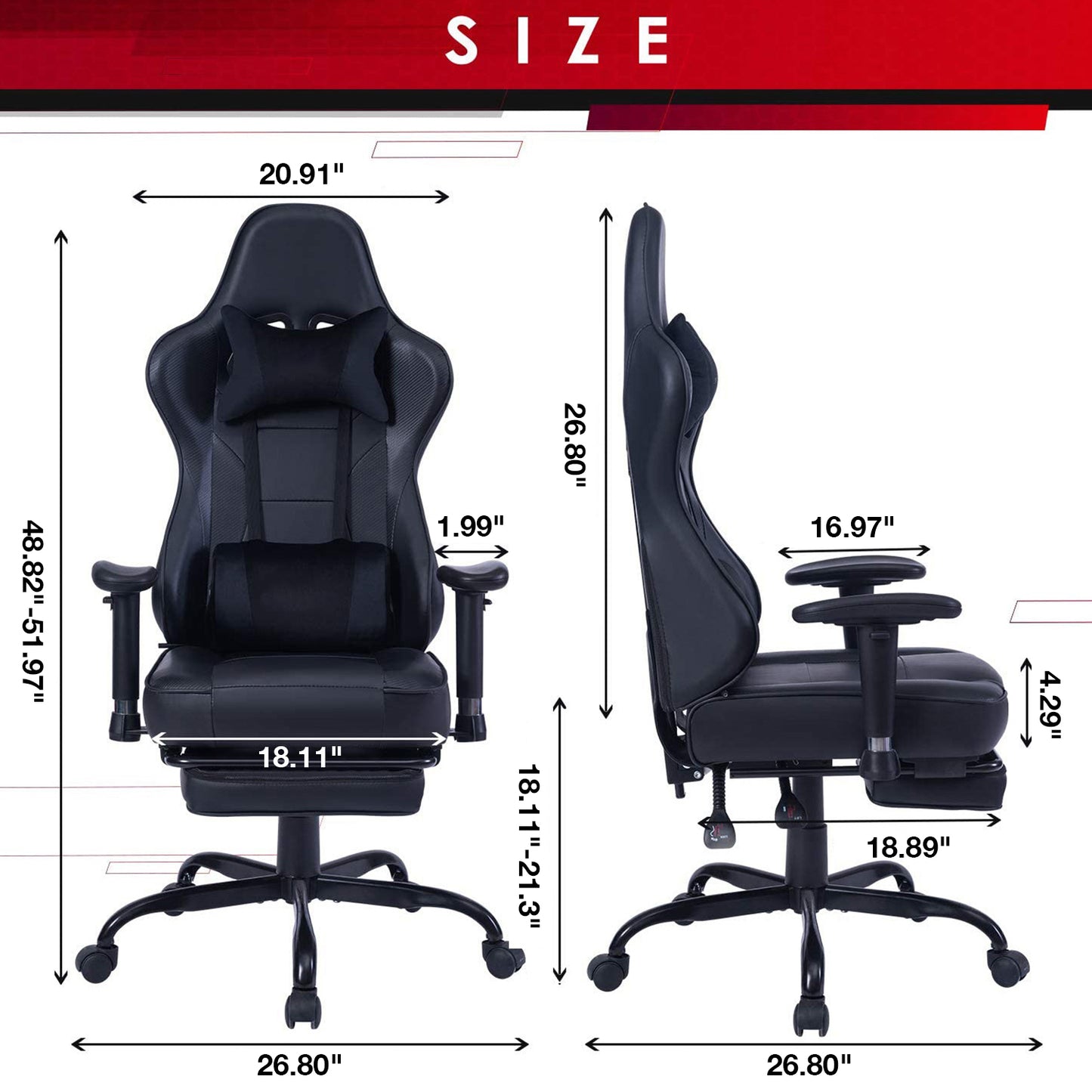 Ultimate Gamer Lounge Chair with Massage Support