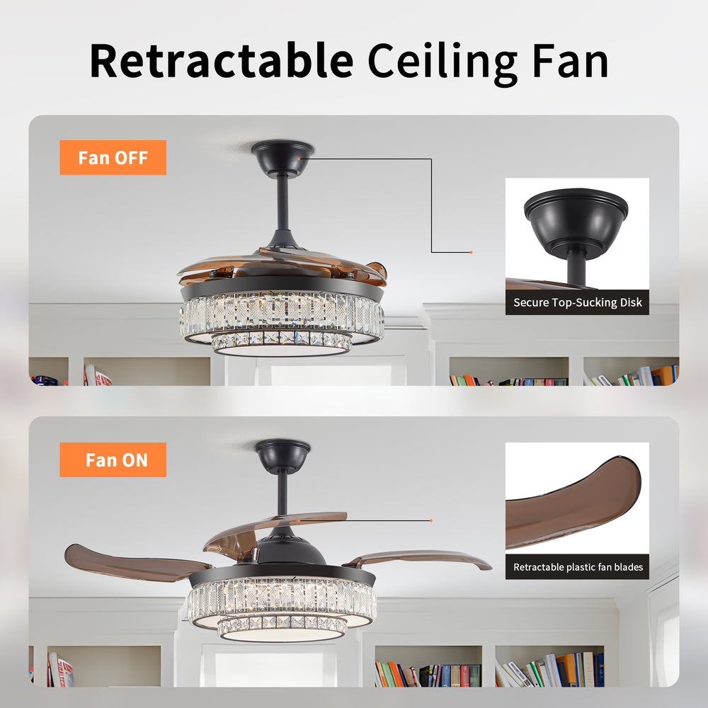 Sleek LED Ceiling Fan with Light & Remote - Modern Comfort for Every Room