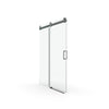 Sleek Matte Black Sliding Shower Door with Soft-Close Tempered Glass