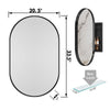 Sleek Oval Mirror Medicine Cabinet with Adjustable Shelves