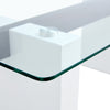 Sleek Glass & White Column Coffee Table