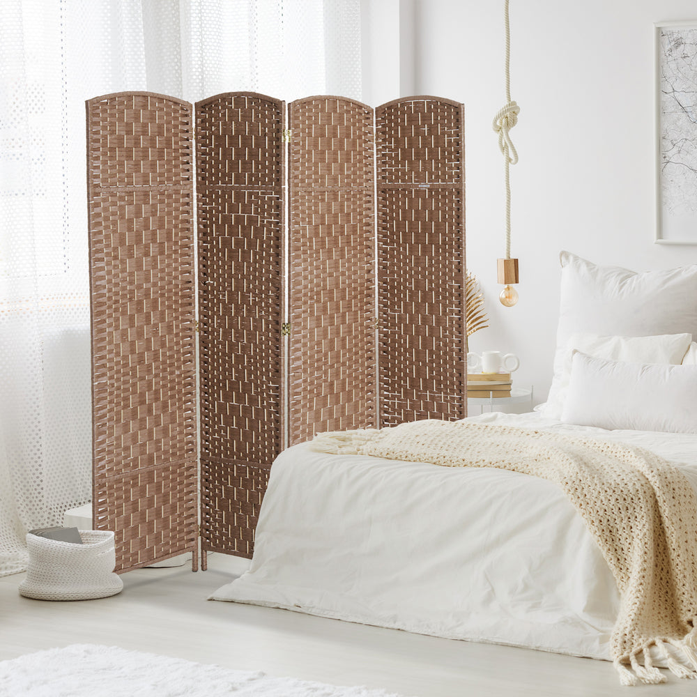 Natural Wicker Room Divider - Stylish Privacy Screen