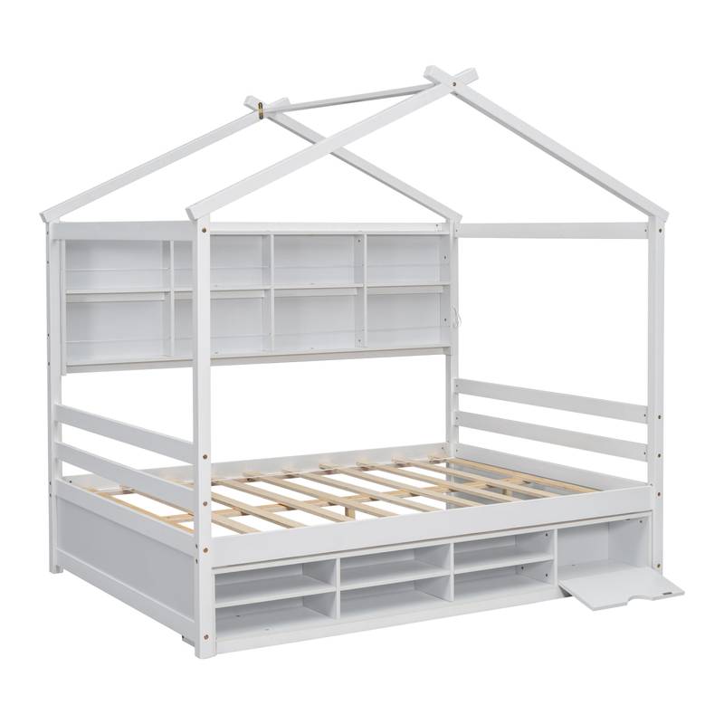 Cozy Haven Bed with Roof & Storage