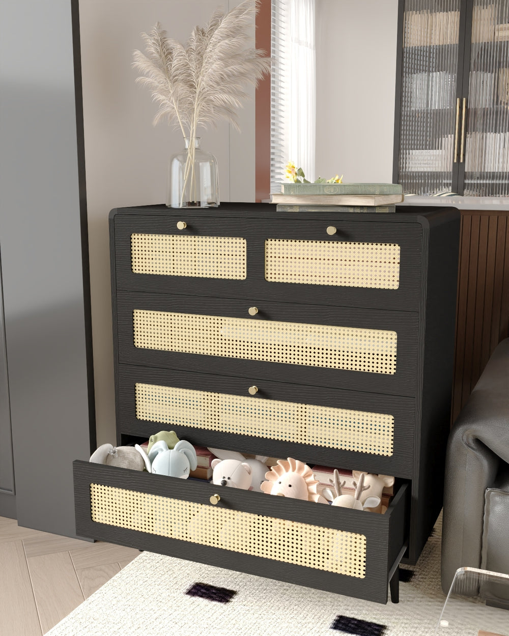 Rattan Charm Dresser - Stylish Storage for Any Room