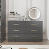 Elegant Black 6-Drawer Dresser with Gold Accents