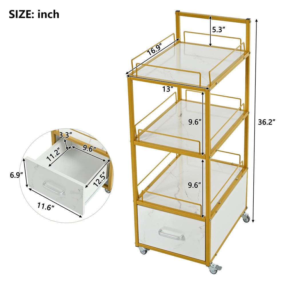 Stylish Salon Trolley with Wheels and Lock