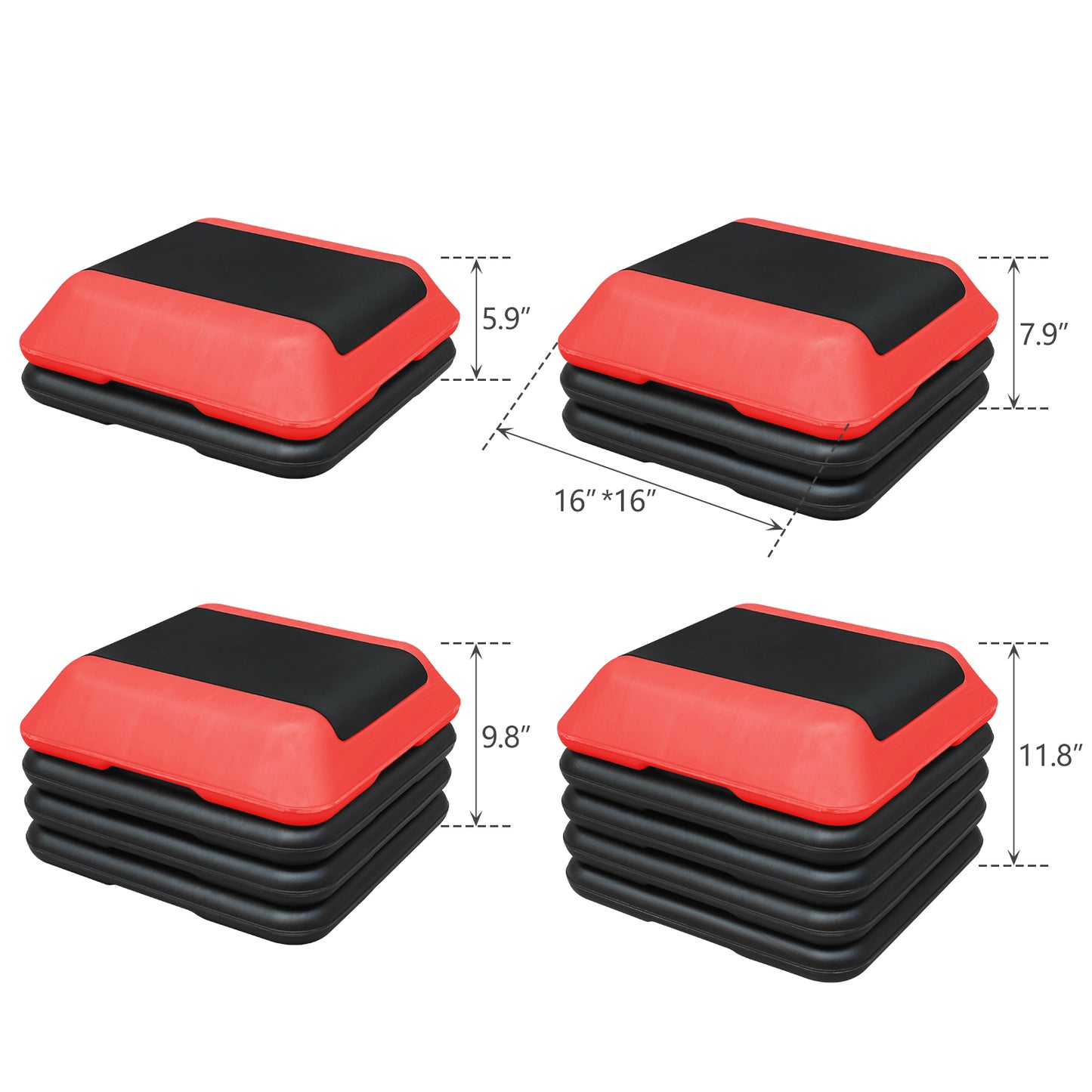 Adjustable Fitness Step Platform - Red Riser Trainer