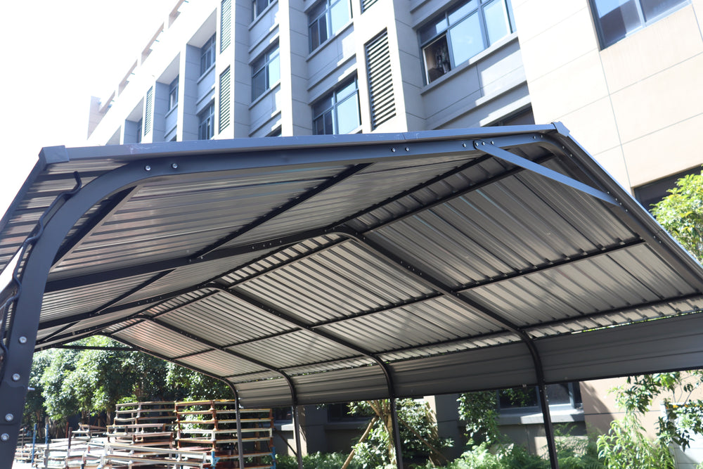 Heavy-Duty Galvanized Metal Carport - Outdoor Storage Canopy for Cars, Boats, and Trucks