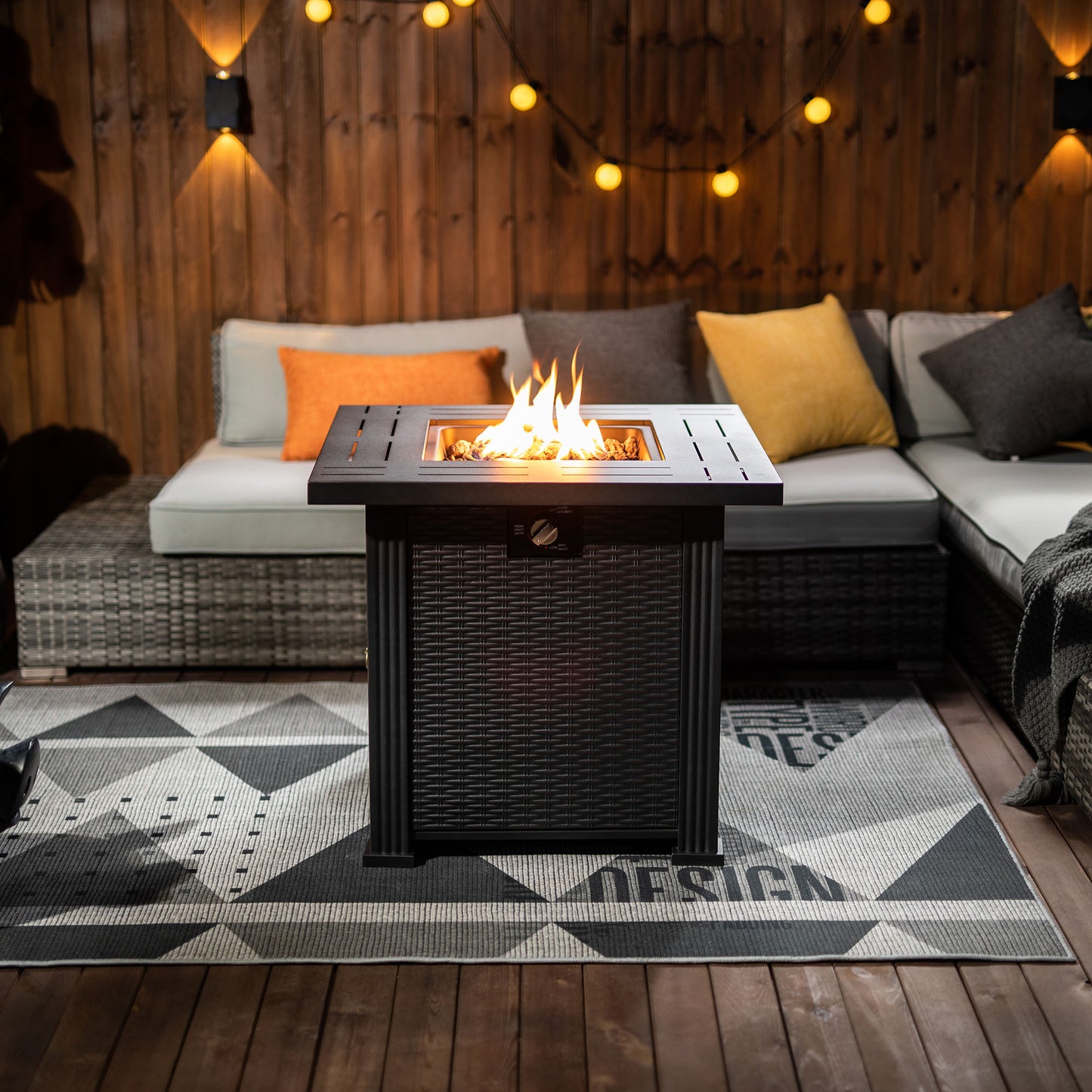 Cozy Square Fire Pit Table