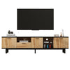 Sleek Media Console with Cabinets and Open Shelves