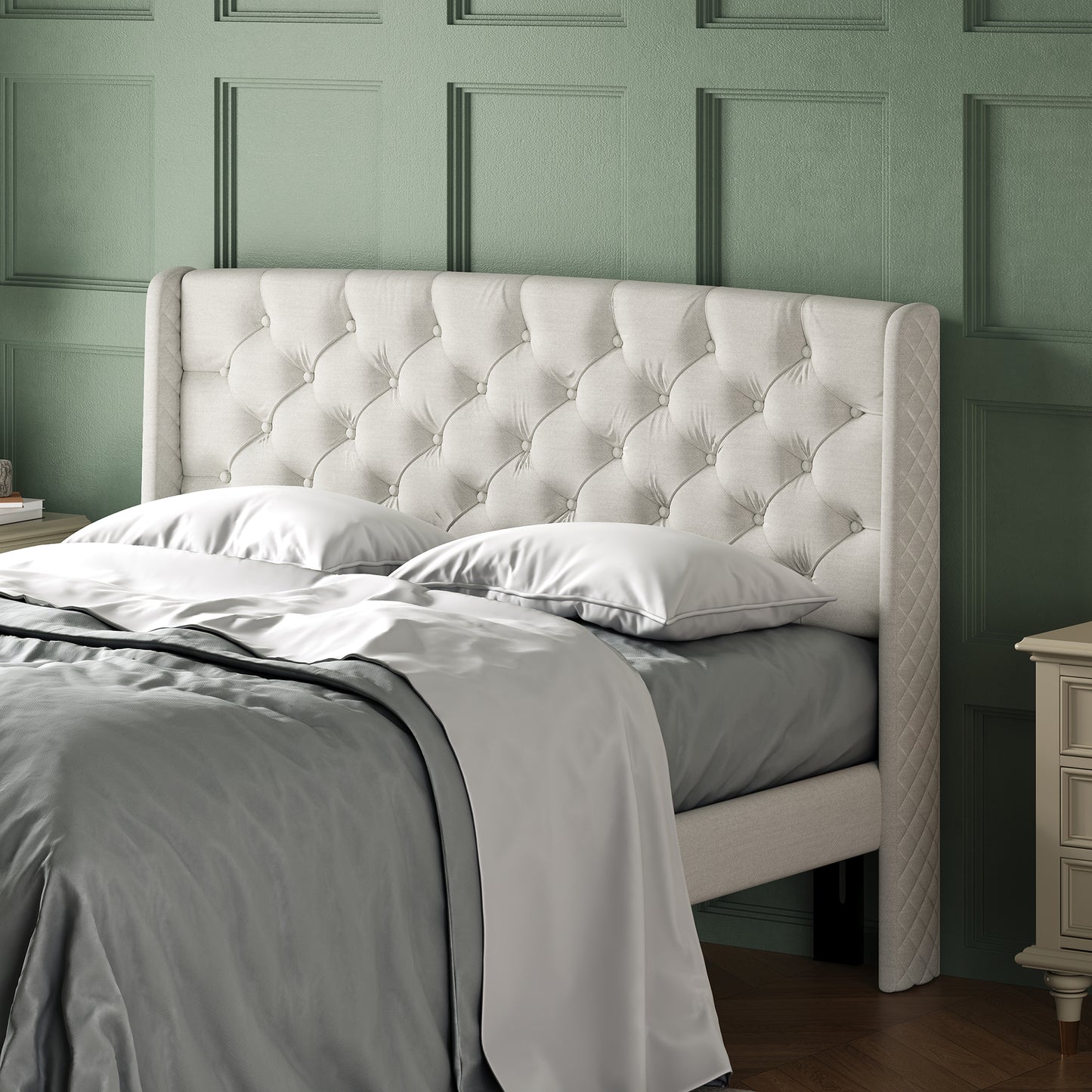 Lidia Luxe Winged Headboard