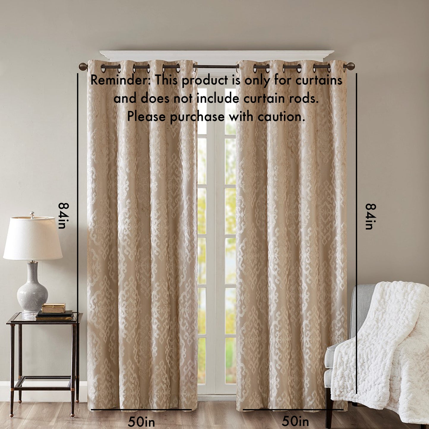 Total Blackout Knitted Curtain Panel