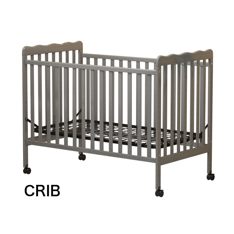 Stylish 3-in-1 Convertible Crib in Storm Grey