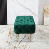 Velvet Glam Bench in Green with Gold Legs