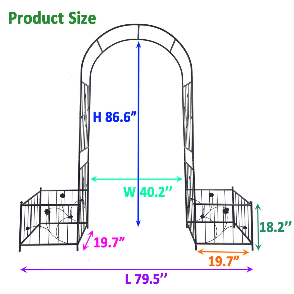 Elegant Climbing Garden Arch with Plant Stands