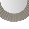 Chic Gray Beveled Floating Mirror with Corrugated Frame