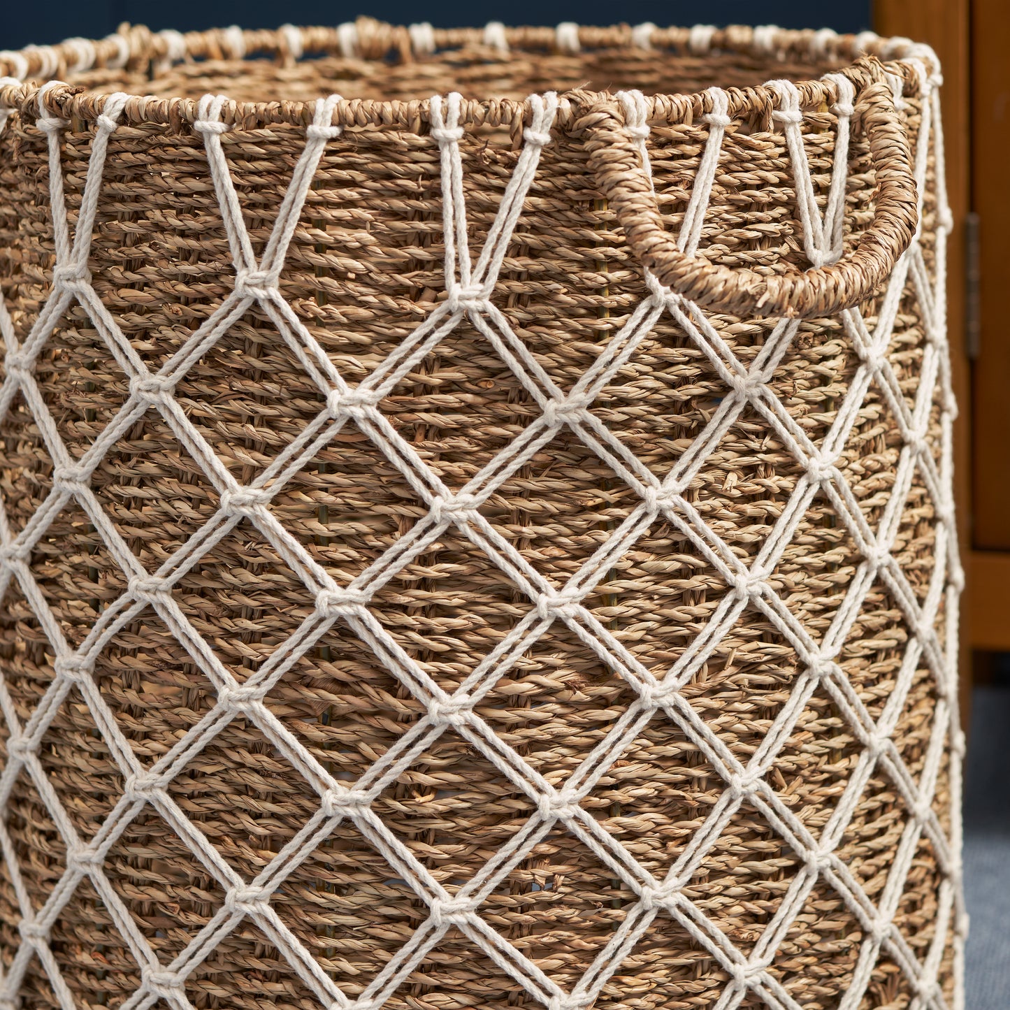 Natural Elegance Woven Basket with Handles