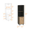 Stylish 10-Bottle Bar Cabinet in Black Wengue and Pine