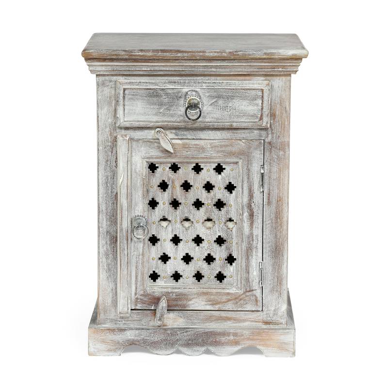 Chic Wooden Nightstand with Storage
