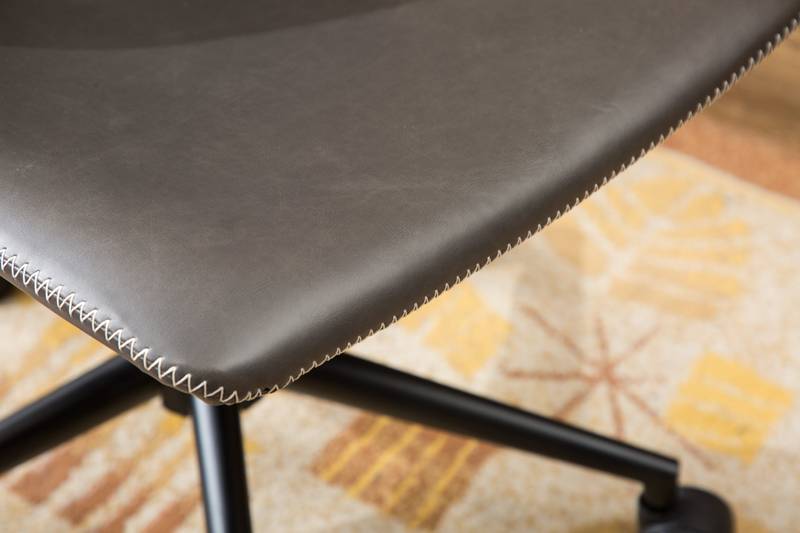 Swivel Style Faux Leather Office Chair in Antique Gray