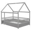 Playful Wooden House Bed for Kids