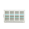 Sleek White Glass Cabinet