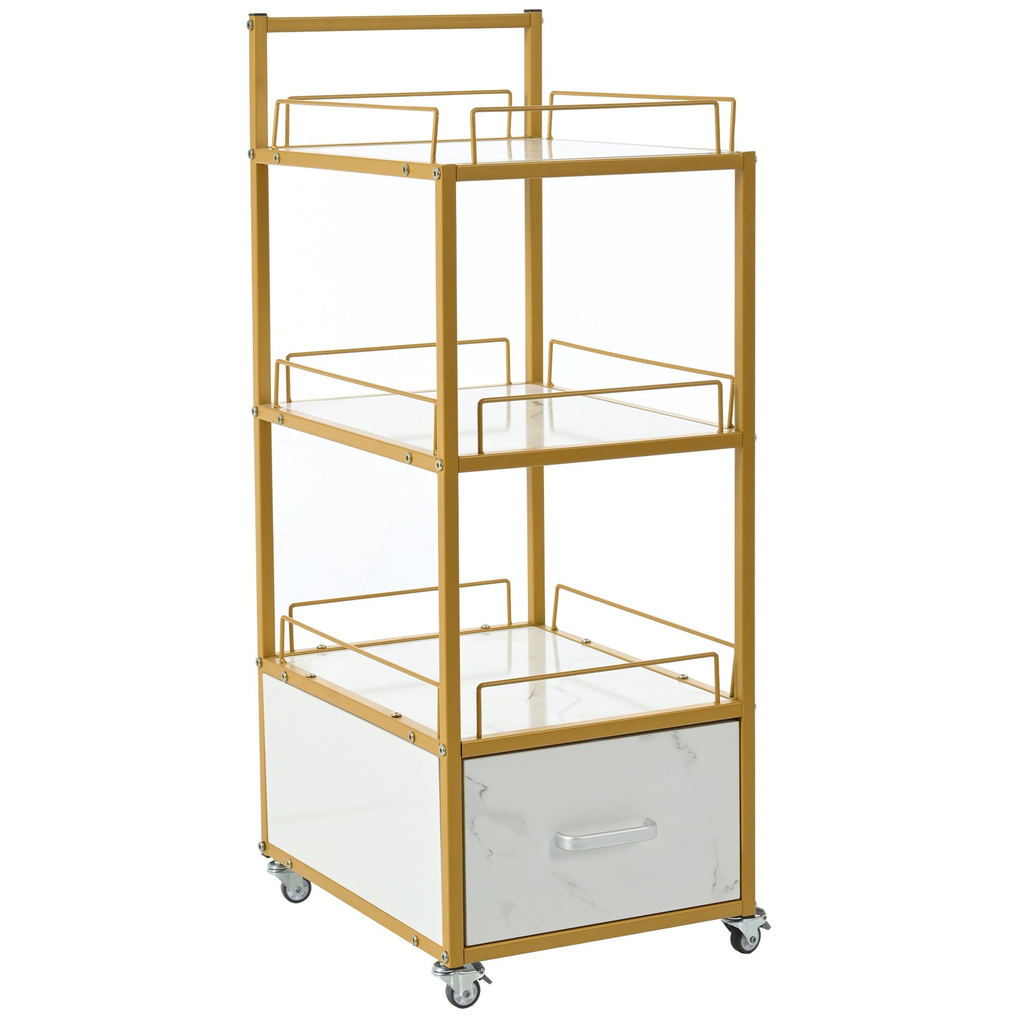 Stylish Salon Trolley with Wheels and Lock