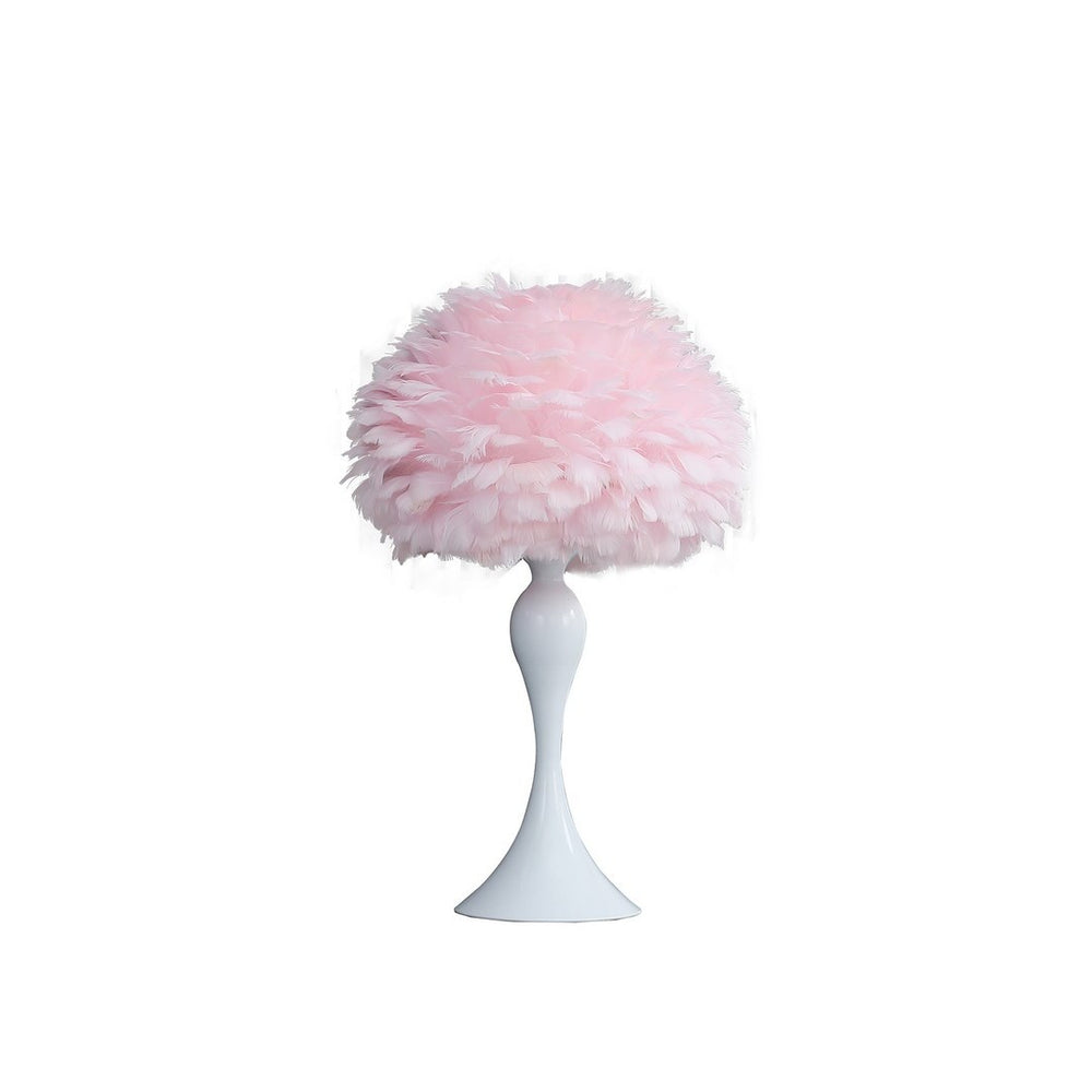 Chic Pink Feather Glam Table Lamp