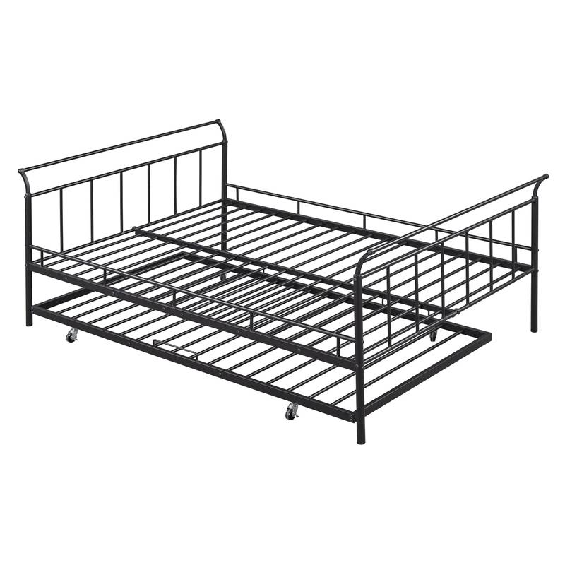 Curvy Black Daybed with Twin Trundle