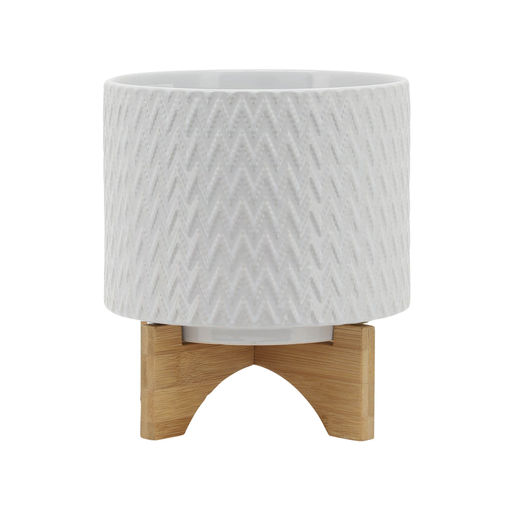 Stylish White Chevron Planter Stand