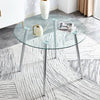 Sleek Silver Circle Dining Table