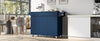 Navy Blue Rolling Kitchen Island with Drop Leaf & Storage