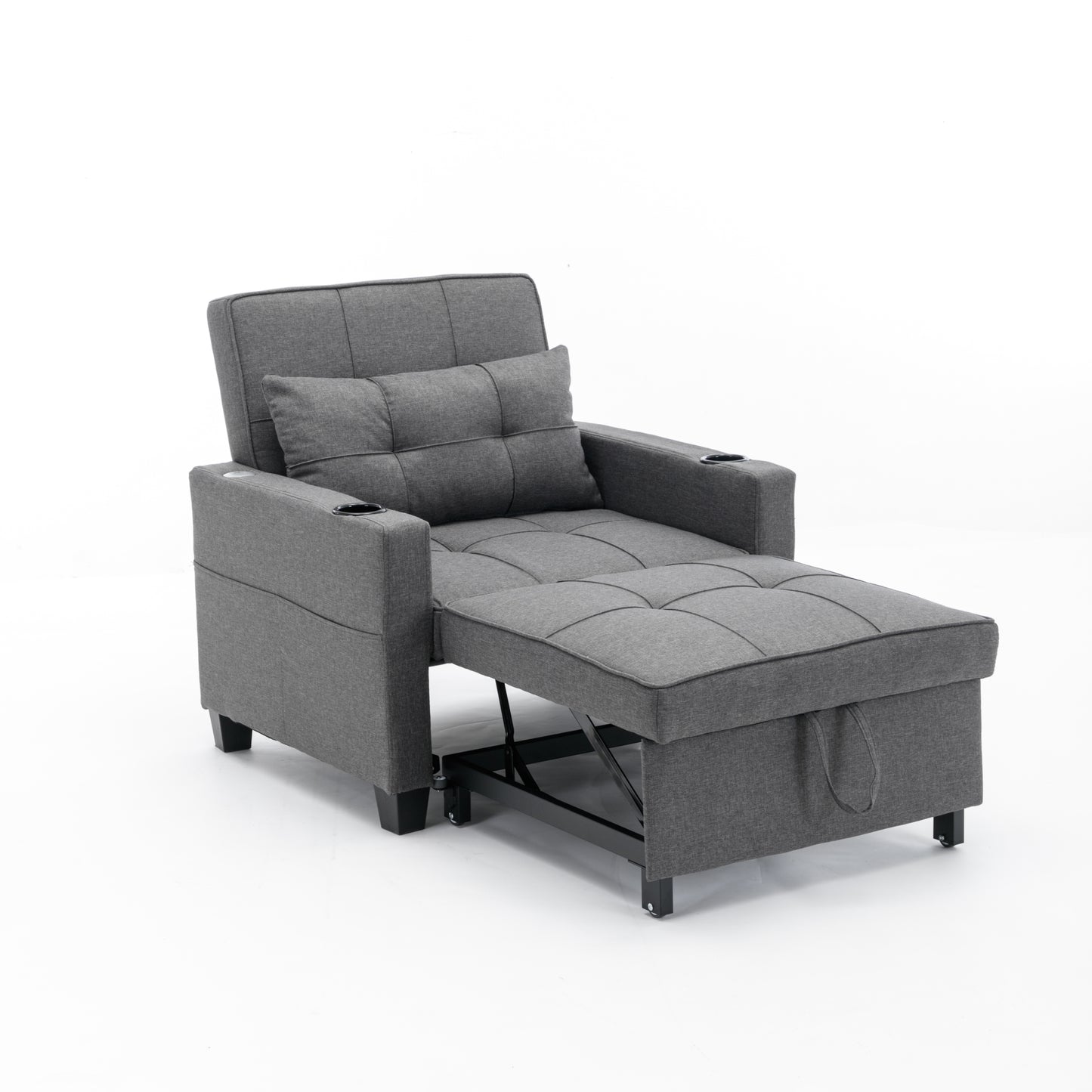 Cozy Convertible Chair Bed with USB Ports