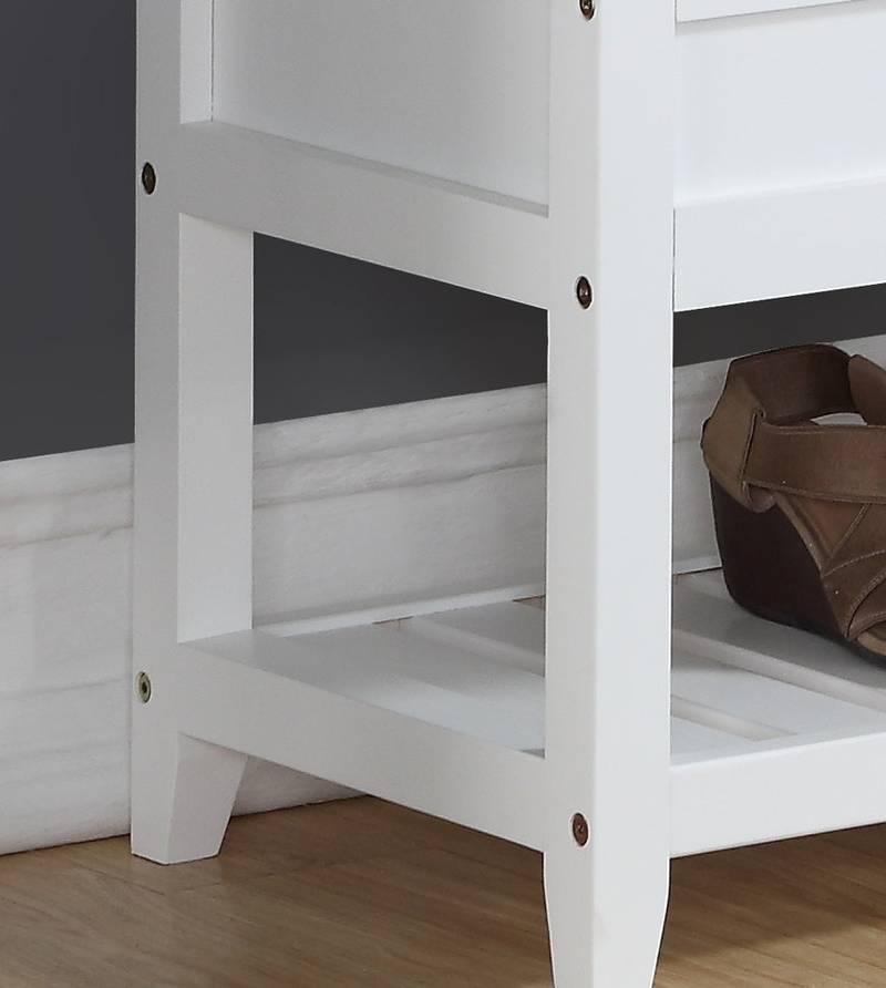 Chic Shoe Storage Bench in White