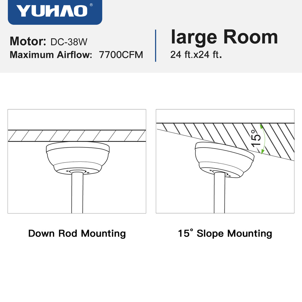 Rustic Walnut Ceiling Fan with Remote