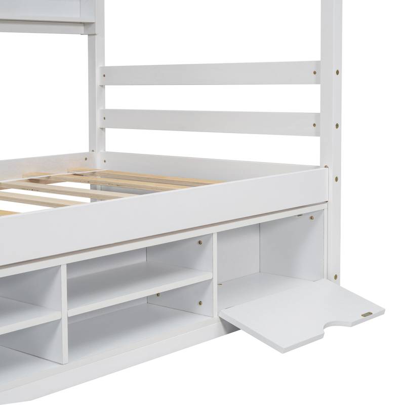 Cozy Twin House Bed with Roof & Storage