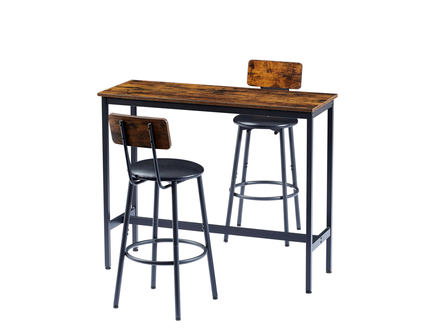 Rustic Charm Bar Table Set with Cozy Stools