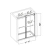 Sleek Matte Black Double Sliding Shower Door with Soft-Close and Clear Glass