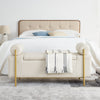 Chic Linen Storage Bench with Stylish Arms and Sturdy Legs