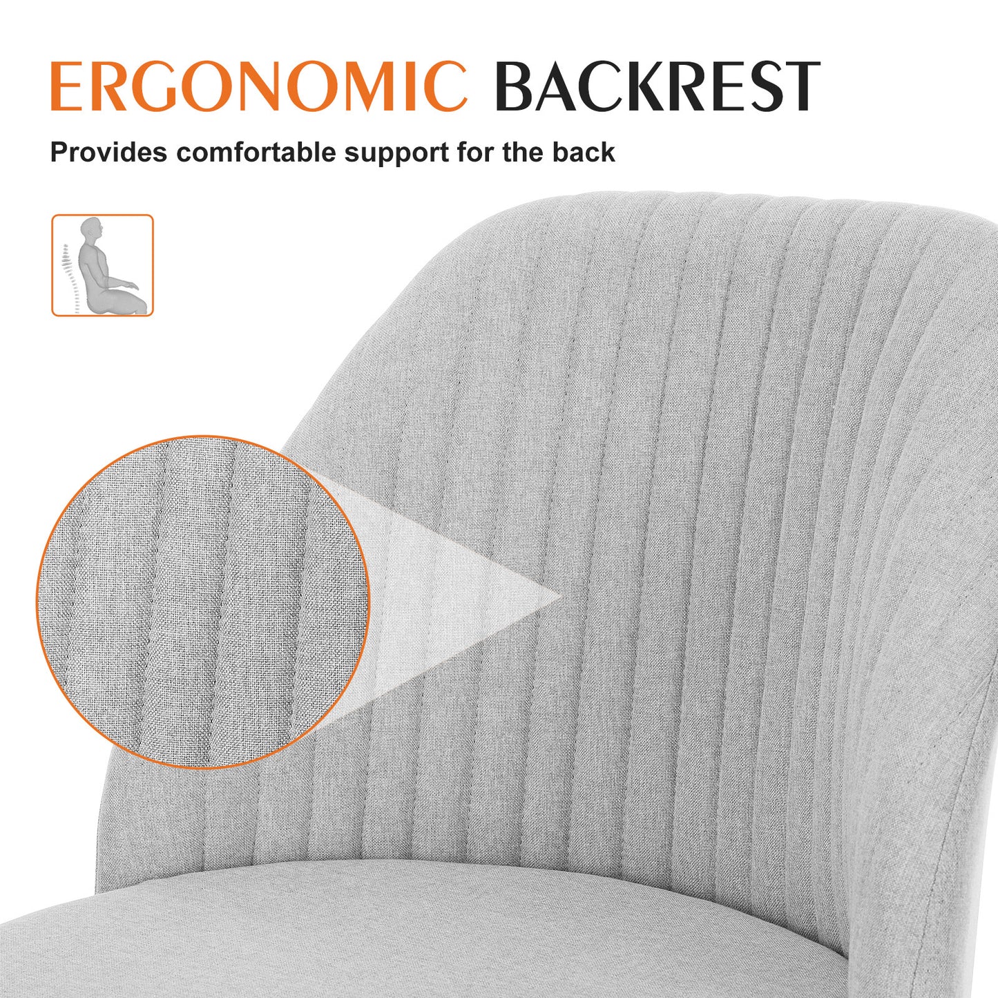 Cozy Glide Armless Desk Chair for Small Spaces