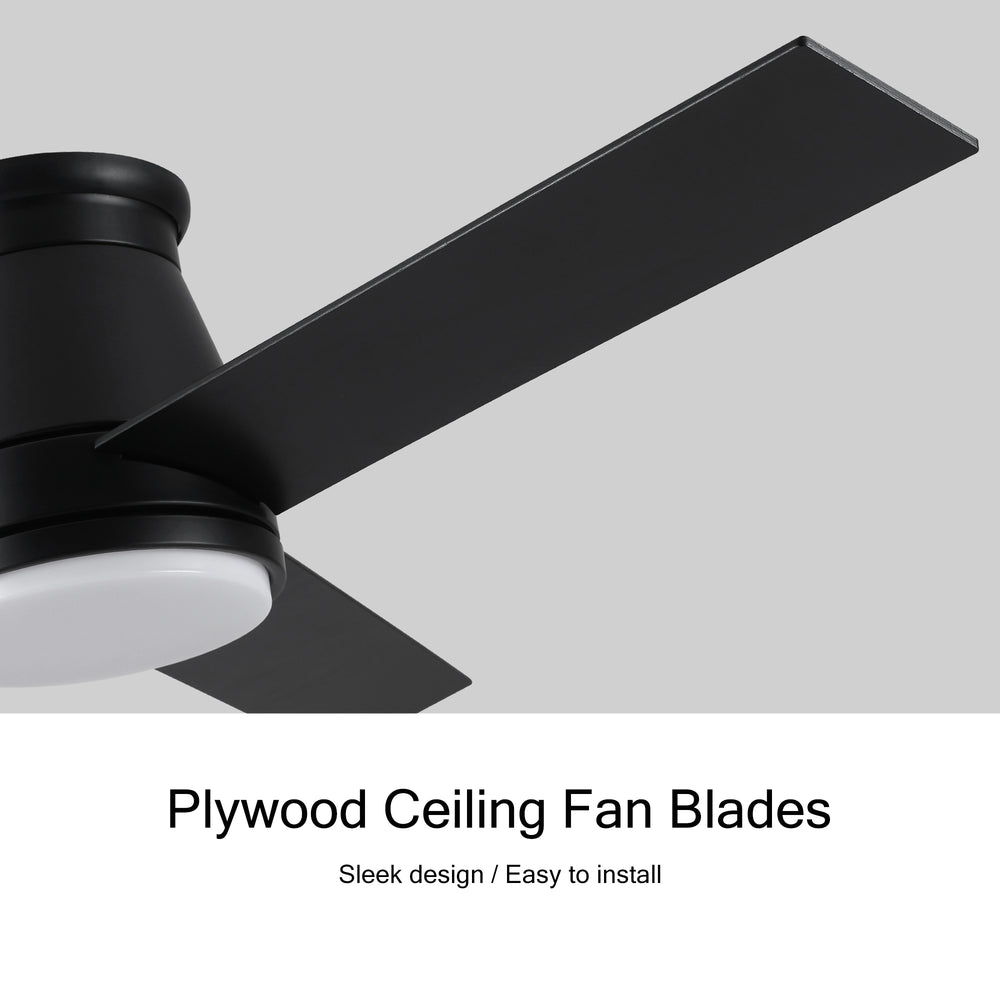 Sleek Black Ceiling Fan with Light