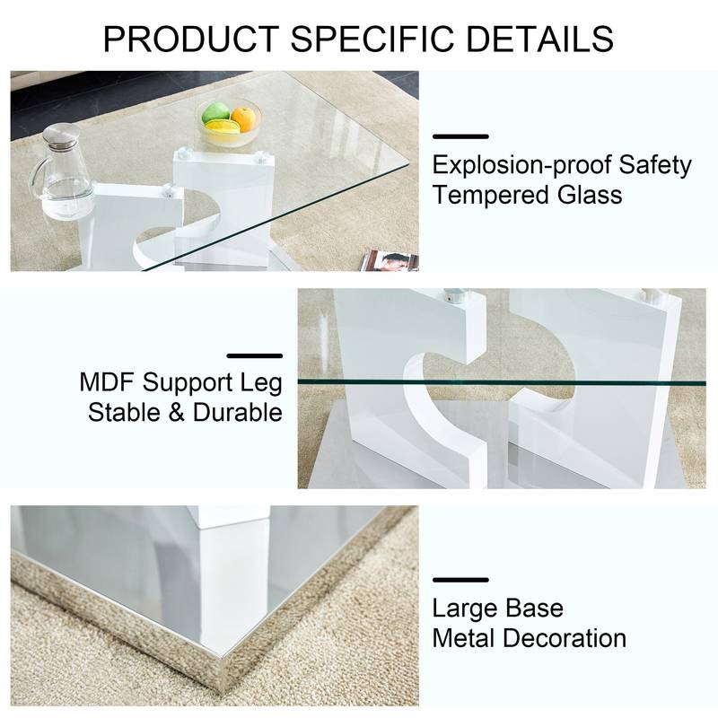 Chic Glass-Top Coffee Table