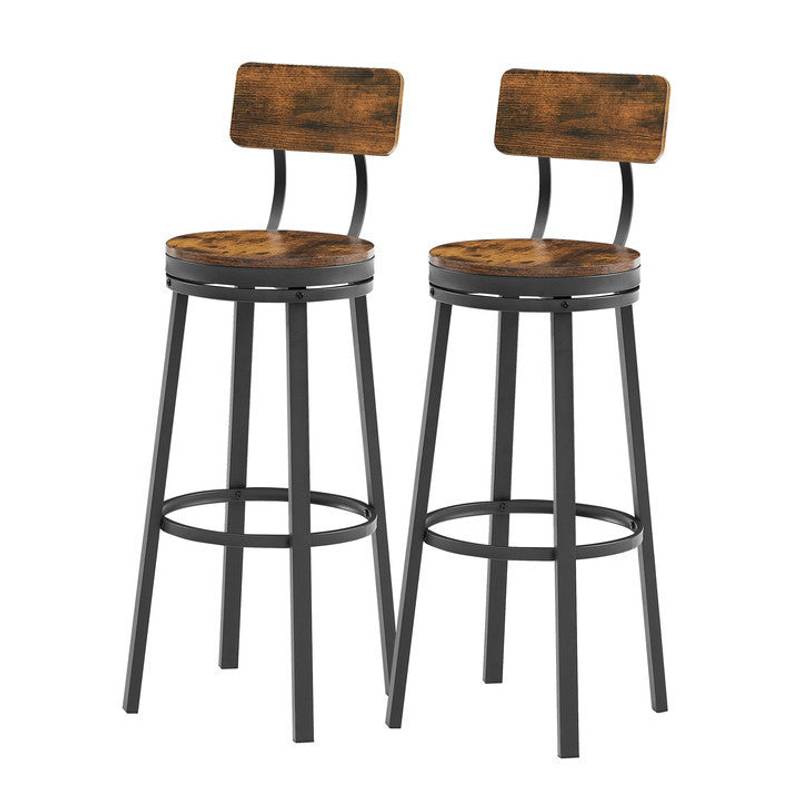 Rustic Swivel Bar Stools – Set of Two