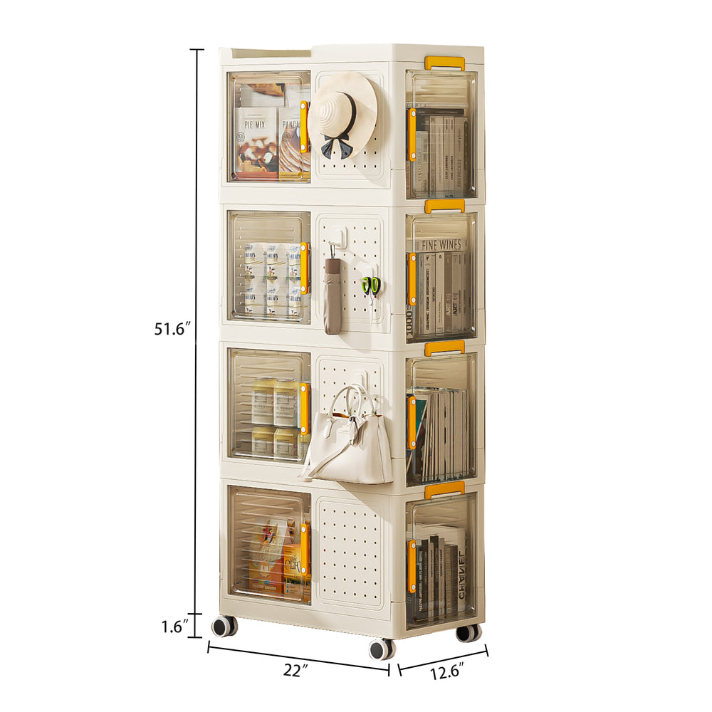 Rolling Bookcase Organizer with Wheels